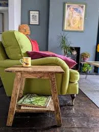 Handmade Rustic Reclaimed Wood Side Table: Welsh Countryside Decor