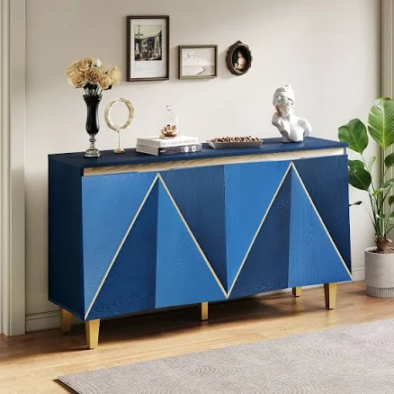 Harper&Bright Designs Mid-Century Art Deco 4-Door Sideboard with Adjustable Stor