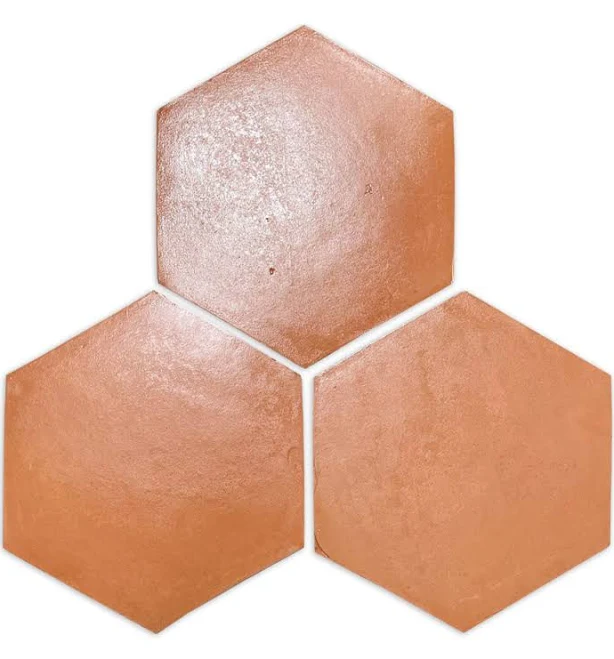 Hexagonal Tile - Pressed Terracotta Red Hexagon 12