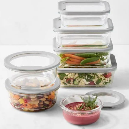 Hold Everything Glass Food Storage Containers with Glass Lids