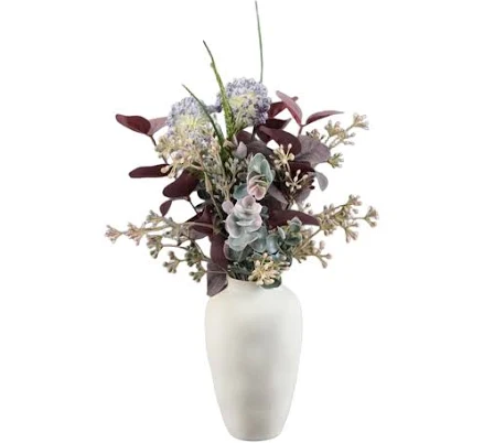 Home Decor Collection Multicolor Faux Floral Arrangement in Ceramic Vase