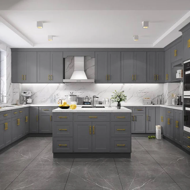 HOMEIBRO Shaker Graystone Kitchen Cabinets