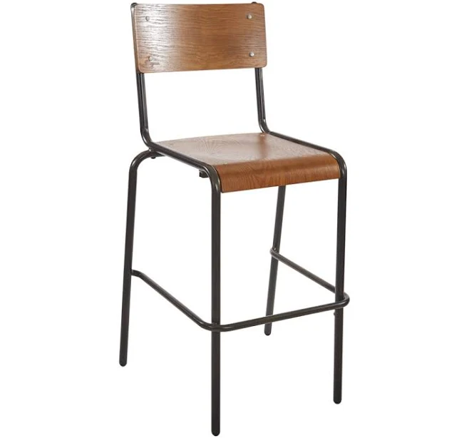 Industrial Bar Stools with Metal Frame (Set of 2) - BFM Seating