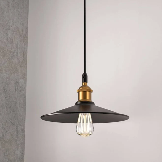 Industrial Style Matte Black Pendant Light Fixture