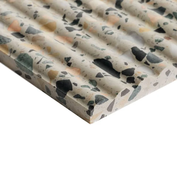 Italy Fluted Cava Terra Honed Terrazzo Tile