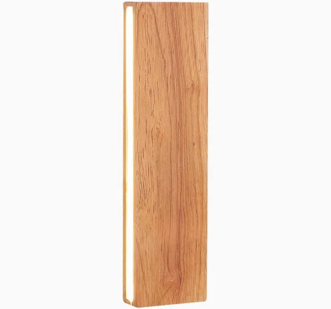 Japandi Minimalist Rectangle Wood Wall Sconce Lamp