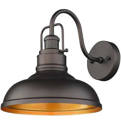 JAZAVA Farmhouse 11 in. Oil Rubbed Bronze Gooseneck Barn Light Sconce