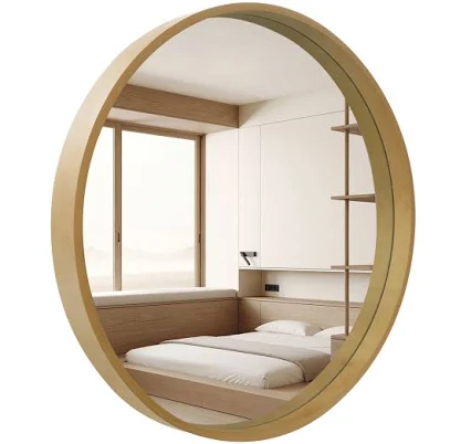 Karrina Accent Wood Round Mirror Ebern Designs Size: 24