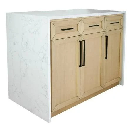 Kbc Palisade 48 inch Kitchen Island Engineered Marble Waterfall