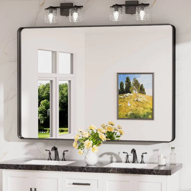 Keonjinn H Rectangle Brushed Framed Wall Mirror