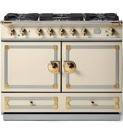 La Cornue CornuFe 110 Range, C1PF, Morning Dew, Stainless Steel, Polished Brass