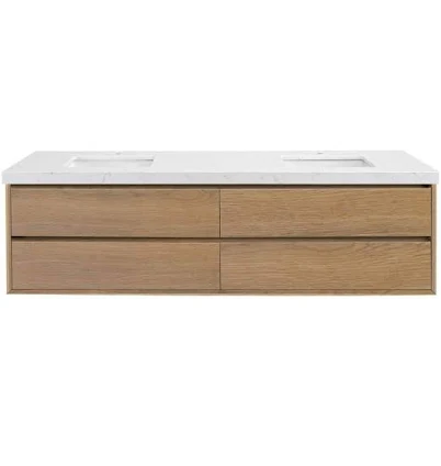 LANDOLT Solenne 84 in. Double Sink Floating Bath Vanity