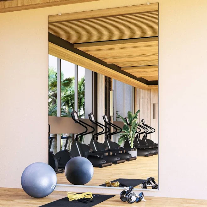 Large Fitness Room Shatterproof Mirror with Safety Backing 48