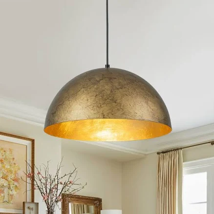 LightFixturesUSA Industrial Oversized Large Metal Dome Pendant Light