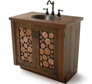 Log Furniture Place Rustic Campfire Barnwood Vanity