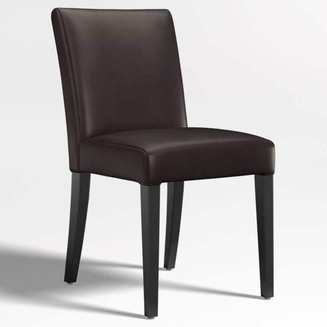 Lowe Leather Dining Chair Wood Legs