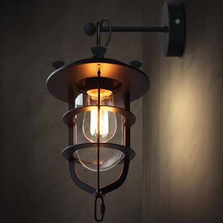 Lyndon Metal Cage Retro Industrial Wall Sconce Light