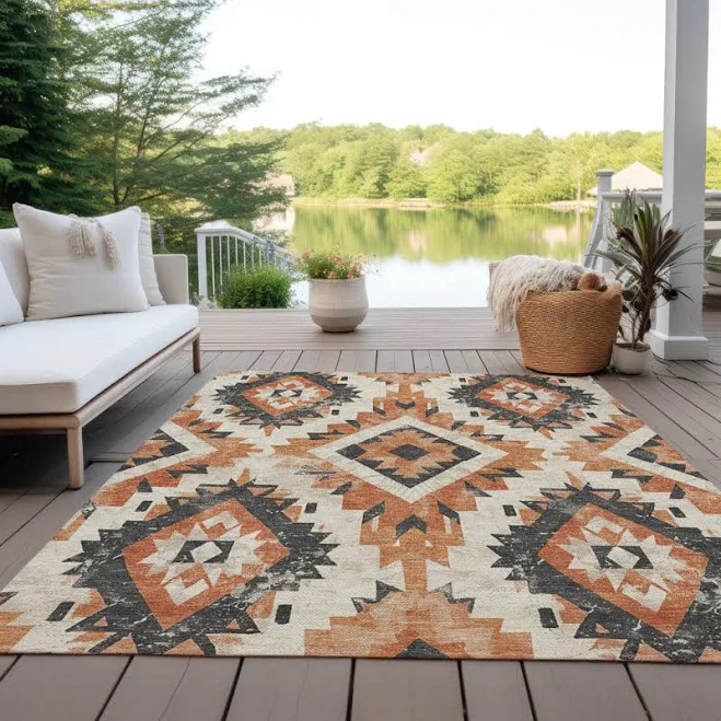 Machine Washable Indoor/Outdoor Xhevrie Rug Bungalow Rose Rug