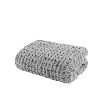 Madison Park Chenille Chunky Knit Throw