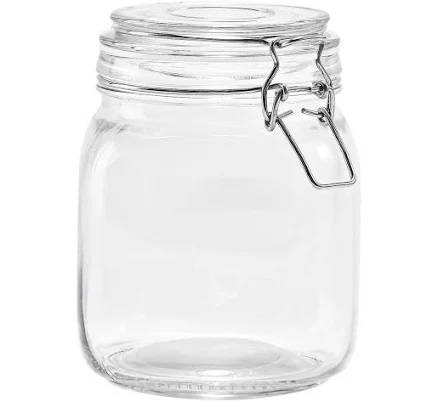 Mainstays 38 oz Glass Food Storage Jar Canister with Locking Airtight Lid