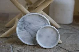 Marble Tray with gold stands — Noora Home Decor