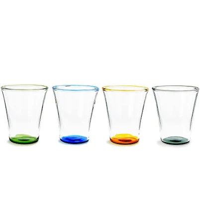 Matteo Monni Color Accent Drinking Glasses Set of 4 Short