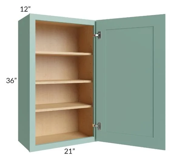 Midtown Mint Green Shaker 21x36 Wall Cabinet