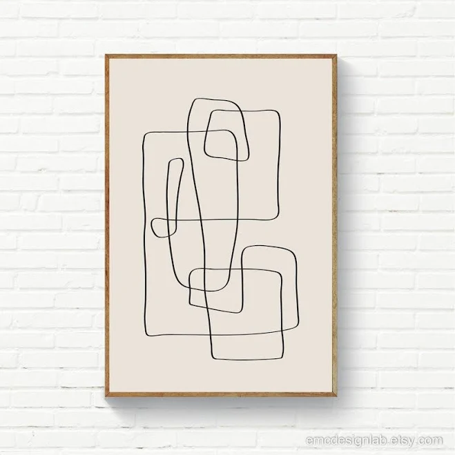 Minimalist Wall Art, Original Line Art, Abstract Print Line Art, Minimalist Deco