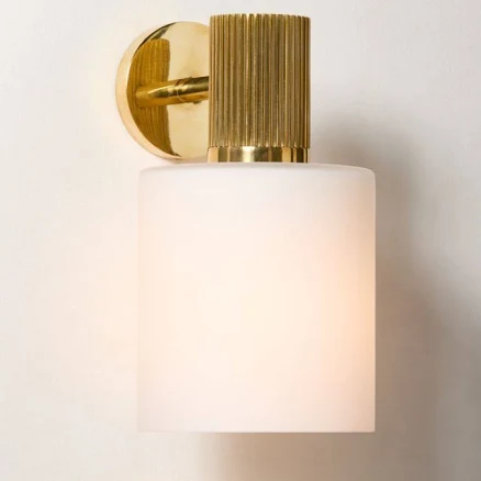 Mirabell Ribbed Unlacquered Brass Wall Sconce - CB2