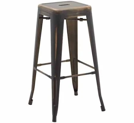 Modesto Distressed Copper Stamped Metal Bar Stool