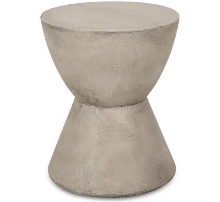 Montreal Light Grey Round Stone Outdoor Patio Side Table