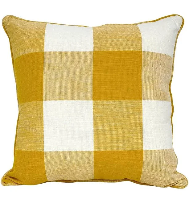 Mustard Buffalo Check Decorative Throw Pillow