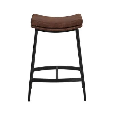 Nathan James Arlo Modern Backless Upholstered Kitchen Counter Bar Stool