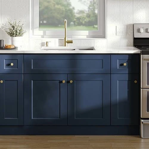 Navy Blue Shaker RTA Kitchen Cabinets by Wholesale Cabinets