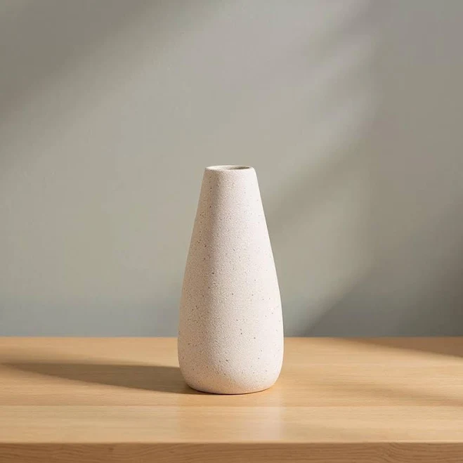 Nordic Ceramic Vase | Minimalist White Beige Dry Flower Vase | Aesthetic Modern 