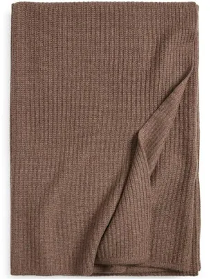 Nordstrom Rib Wool & Cashmere Throw Blanket in Tan Portabella at Nordstrom