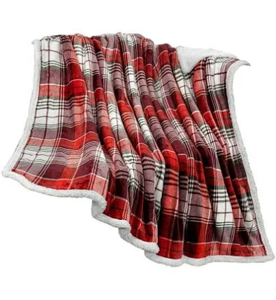 Nsesshome Plaid Flannel Throw Blanket for Couch, Soft Checkered Flannel Blanket 