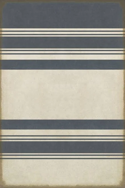Organic Stripes Blue & White Vinyl Rug