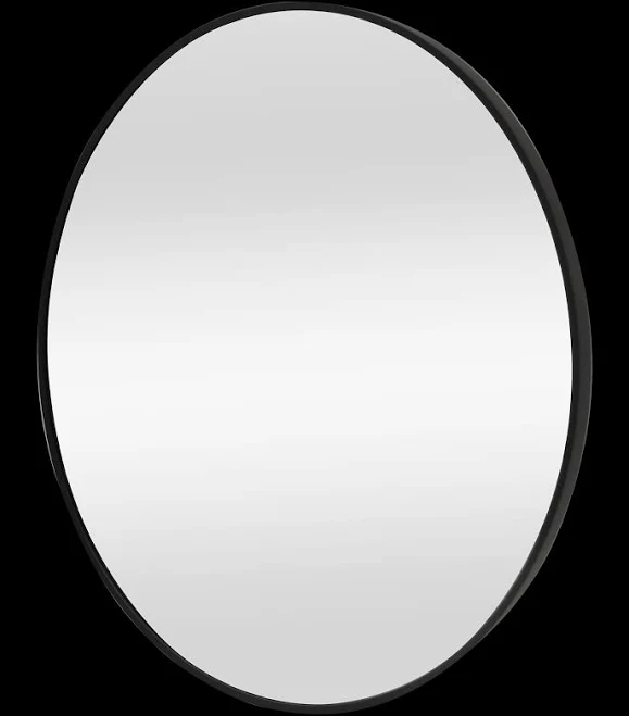 Origin 21 H Round Black Framed Wall Mirror