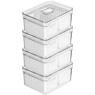 OU Clear Stackable Fridge Organizer Bin