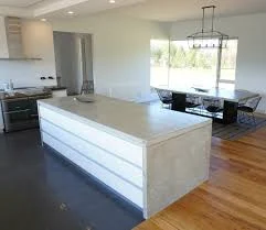 Polished concrete kitchen counter benchtop, handmade real concrete servery or is