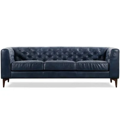 Poly & Bark Essex 89 Full-Grain Italian Leather Sofa Tufted Back