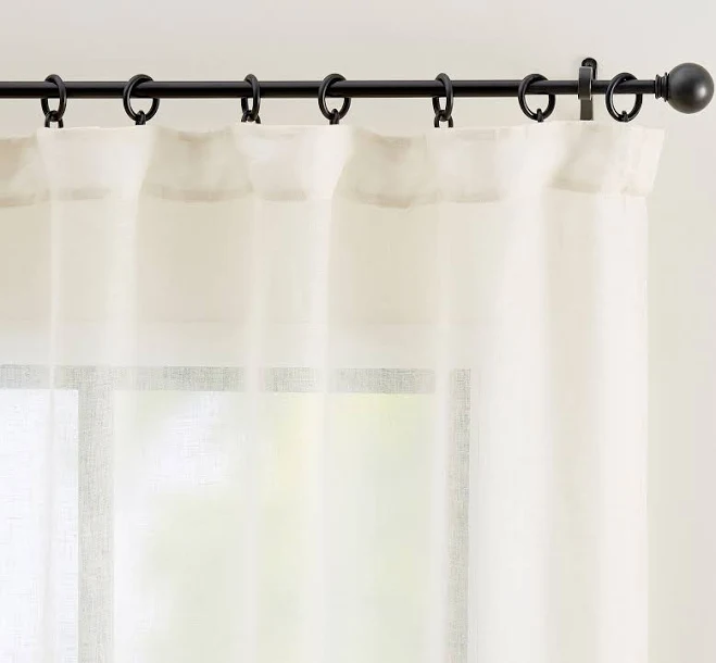 Pottery Barn Custom Emery Linen Sheer Curtain