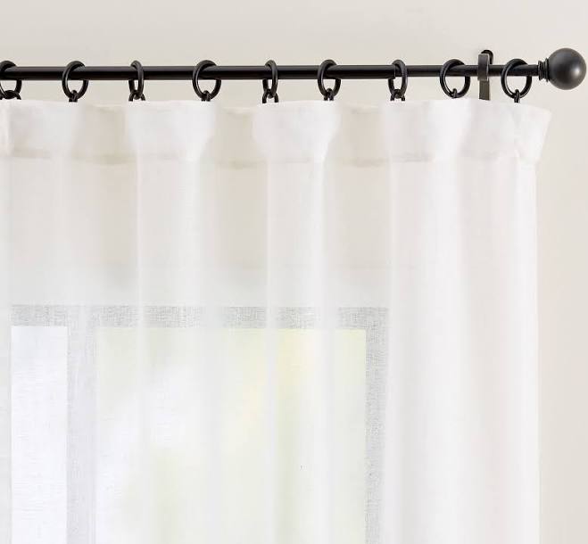Pottery Barn Custom Emery Linen Sheer Curtain