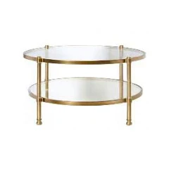 Pottery Barn Everson Round Glass Coffee Table