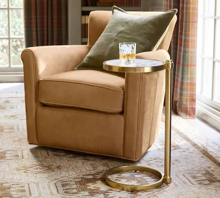 Pottery Barn Everson Round Stone Accent Table