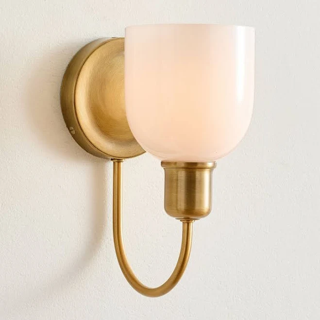 Pottery Barn Holmes Milk Glass Shade Sconce