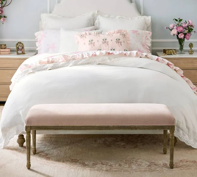 Pottery Barn Loveshackfancy Upholstered Bench