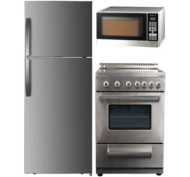 Premium Kitchen Package - Compact Kitchen Set - Refrigerator, Range, and Microwa