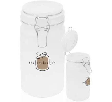 Promotional 34 oz. Boswell Frosted Glass Storage Jars